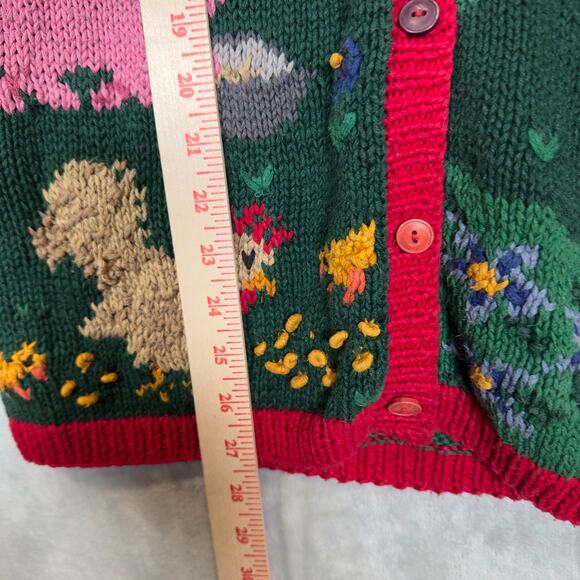 Signature by Northern Isles Knitted by Hand Farm Animals Apple Tree Red XL VTG! - Picture 6 of 15